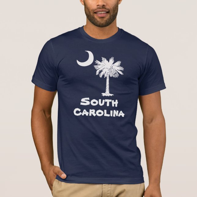 T-shirt branco de South Carolina do Palmetto (Frente)