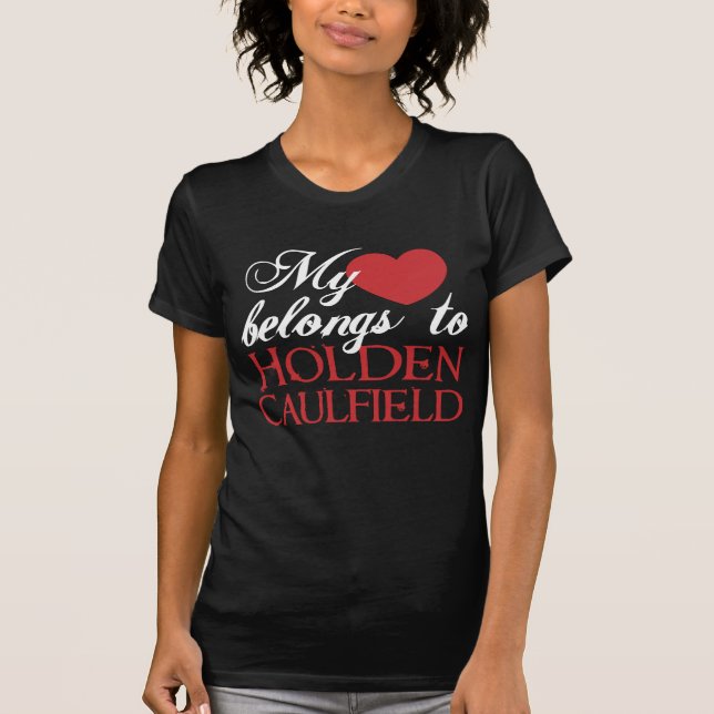 T-shirt Branco do amor de Holden Caulfield no preto (Frente)