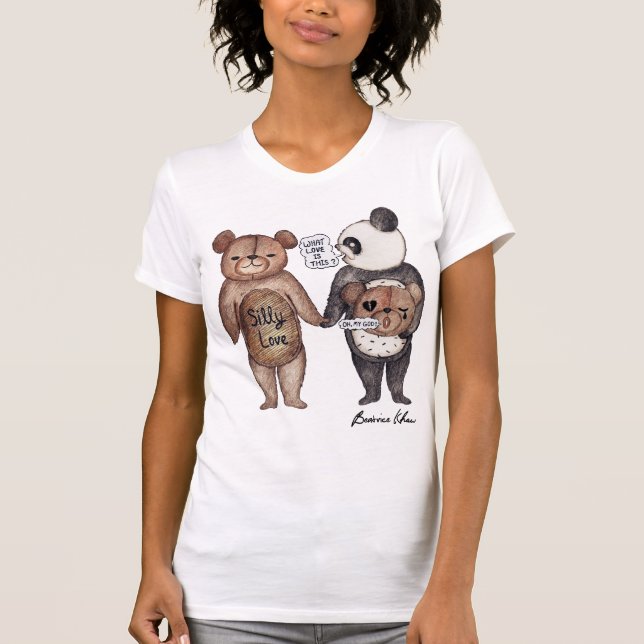 T-shirt branco do amor parvo (mulheres) (Frente)