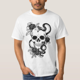 T-shirt branco do crânio