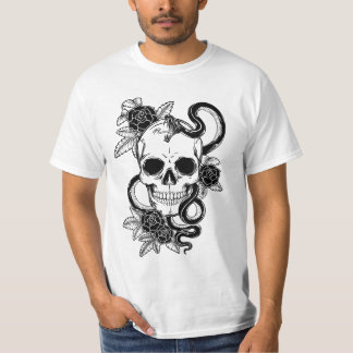 T-shirt branco do crânio