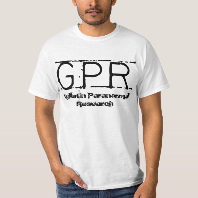 T-shirt Branco do logotipo de GPR (Frente)