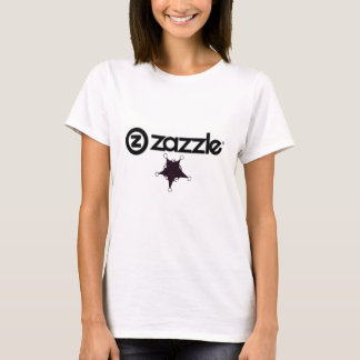 T-shirt Branco do _on de Zazzle_logo, estrela - preto