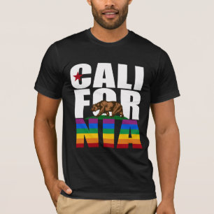T-SHIRT BRANCO DO ORGULHO DE CALIFÓRNIA
