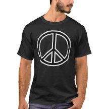 T-shirt branco do sinal de paz