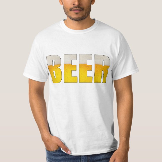 T-shirt branco do valor da cerveja (Frente)