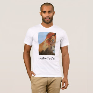 T-shirt branco dos homens com design do leão