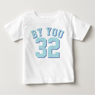 T-shirt Branco e Aqua Bebê   Design de Sports Jersey