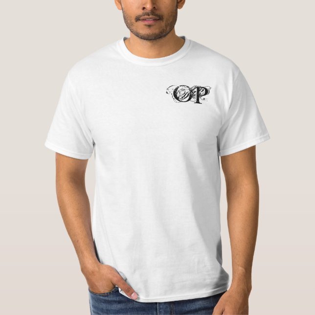 T-shirt branco Overpowered (Frente)