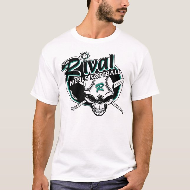 T-shirt branco rival da equipe (Frente)