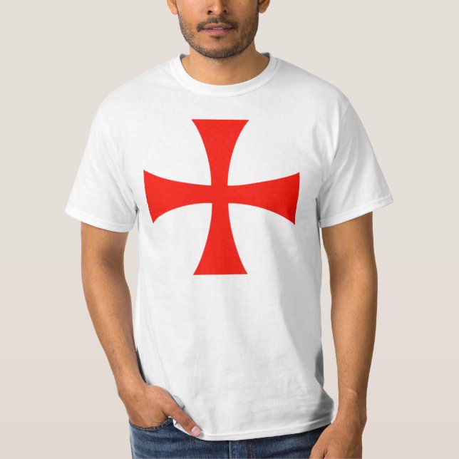 T-shirt Branco transversal de Templar do cavaleiro (Frente)