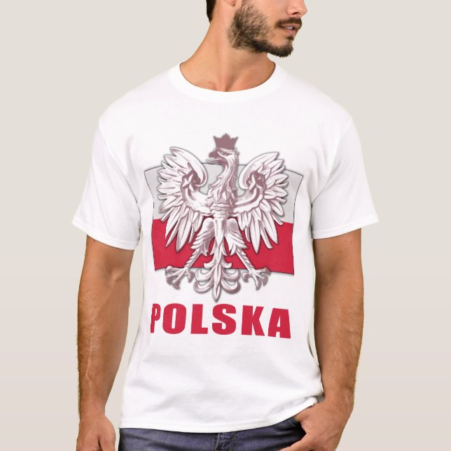 T-shirt Brasão de Polska do Polônia (Frente)