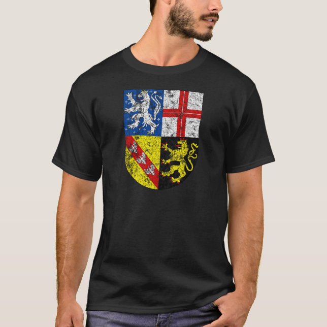T-shirt Brasão envelhecida de Saarland (Frente)