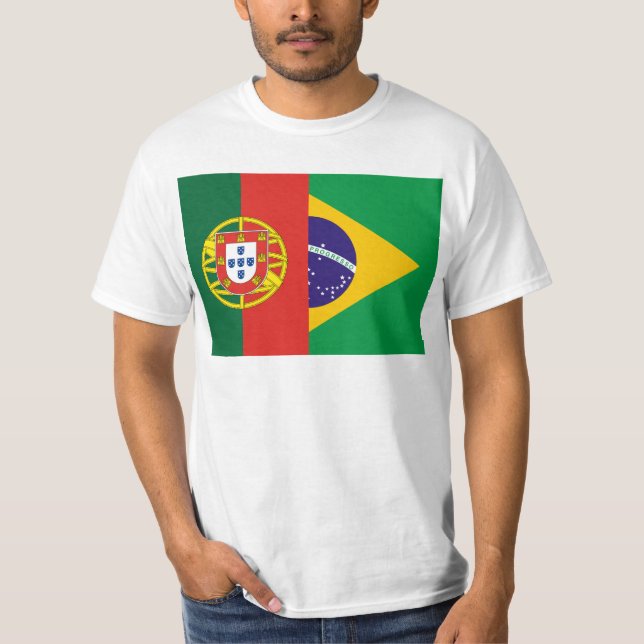 T-shirt Brasil e Portugal, híbrido (Frente)