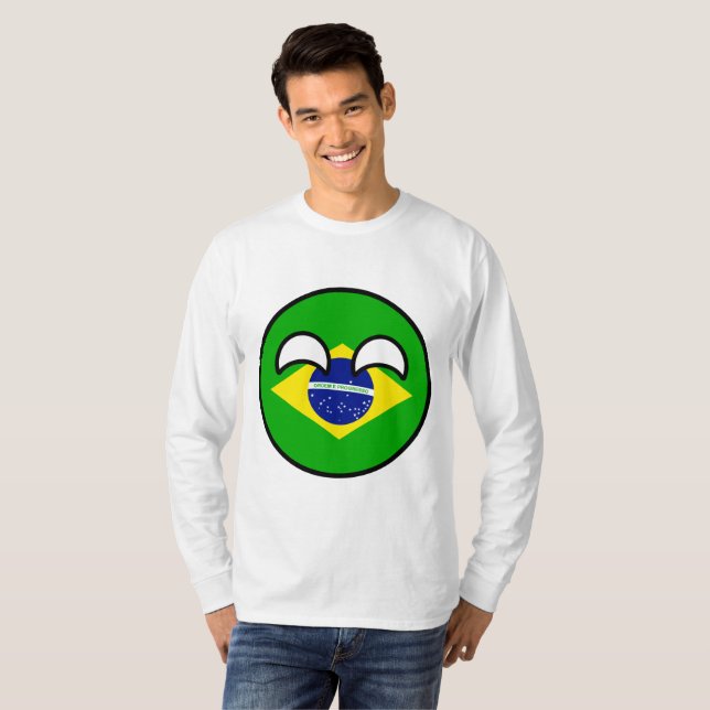 T-shirt Brasil Geeky de tensão engraçado Countryball (Frente Completa)