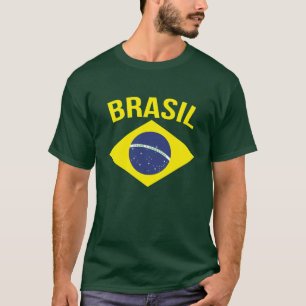 T-shirt brasileiro simples do verde da bandeira de
