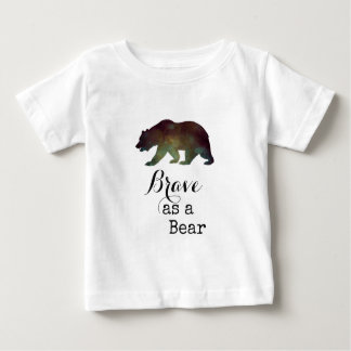 T-shirt Brava como tipografia da aquarela do urso