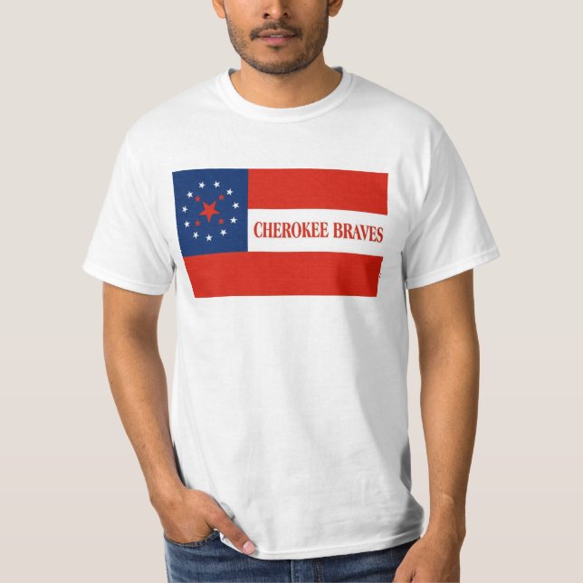 T-shirt Braves Cherokee embandeira, os Estados Unidos (Frente)