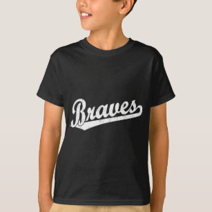 T-shirt Braves script o logotipo no branco