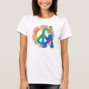 T-shirt Breast Cancer Peace Love Cure