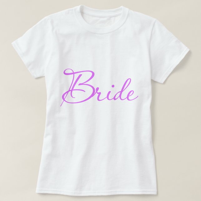 T-shirt Bride de Script de Rico Violet | Parte Bridal (Frente do Design)