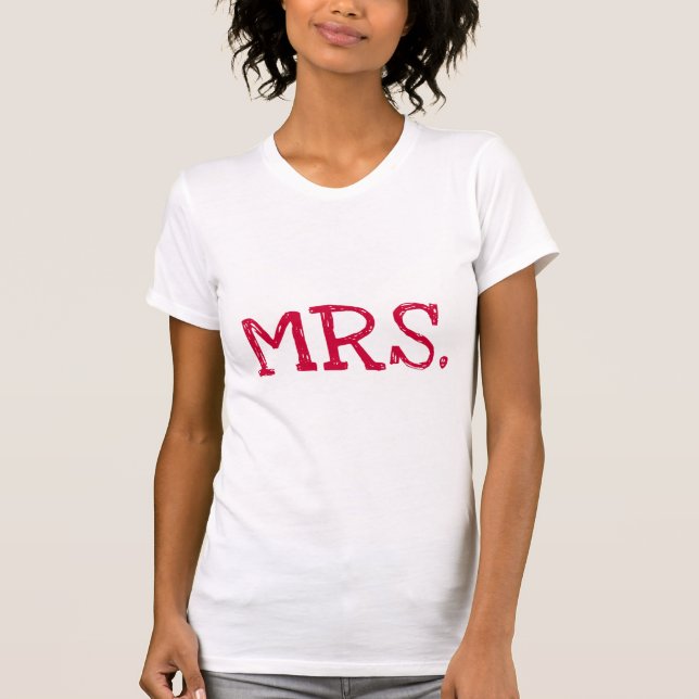 T-shirt Bride Red Text Sra. (Frente)