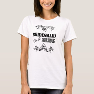 T-SHIRT BRIDESMAID T SHIRT - FLORAL PRETO E BRANCO