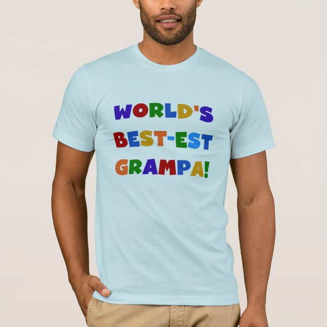 T-shirt "Bright Colors World's Best Grampa Gifts" (Frente)