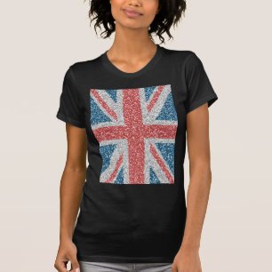 T-shirt Brilho BRITÂNICO na moda legal do falso da