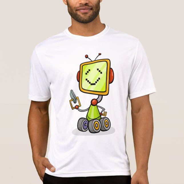 T-shirt Brincadeira de desenho em quadrinhos de robô AI Te (Frente)
