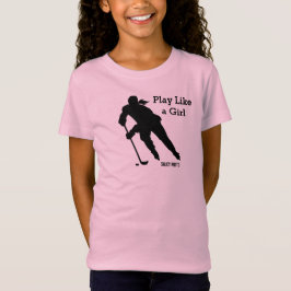 T-shirt Brincar Como Um Hockey Para Garota