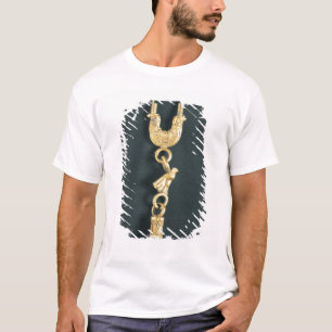 T-shirt Brinco Dourado com o pendente gota-dado forma no