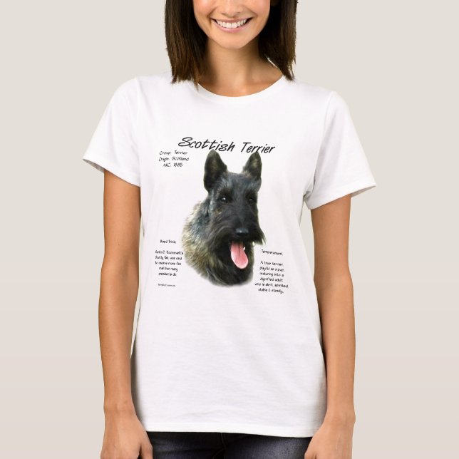 T-shirt Brindle Scottish Terrier History (Frente)
