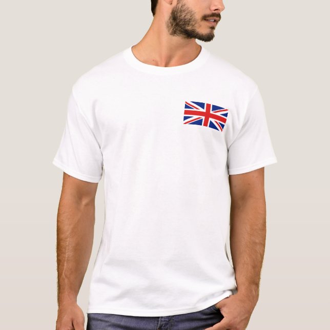 T-shirt BRITÂNICO da bandeira e do mapa (Frente)