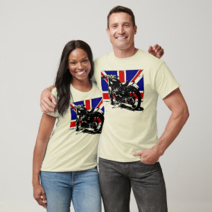 T-shirt britânico da motocicleta do vintage