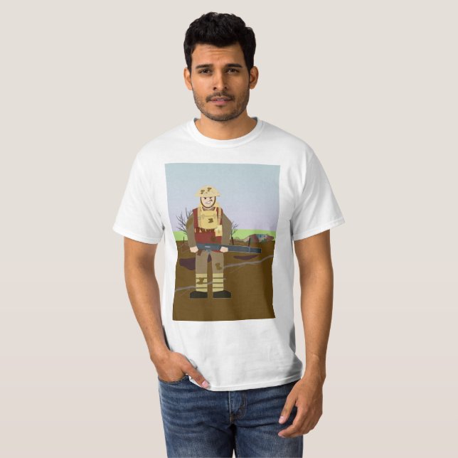 T-shirt britânico do artilheiro de 2# Lewis (Frente Completa)
