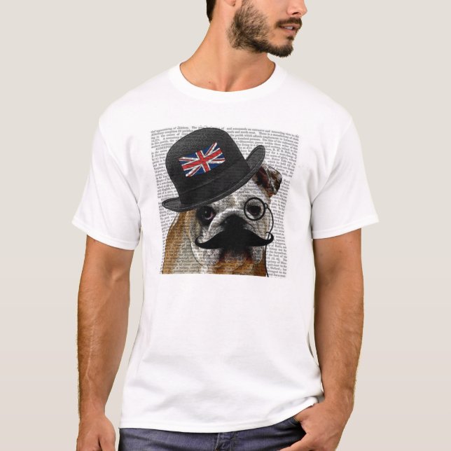 T-shirt britânico do buldogue (Frente)