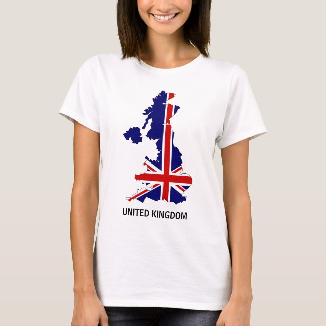 T-shirt britânico do mapa (Frente)