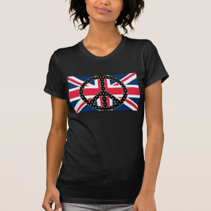 T-shirt britânico dos crânios da paz