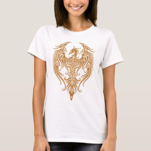 T-shirt Brown decorado Phoenix tribal