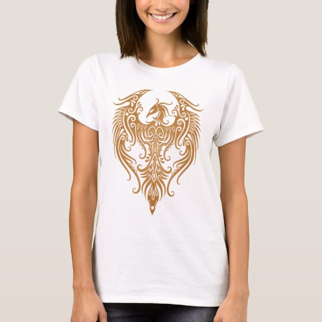 T-shirt Brown decorado Phoenix tribal (Frente)