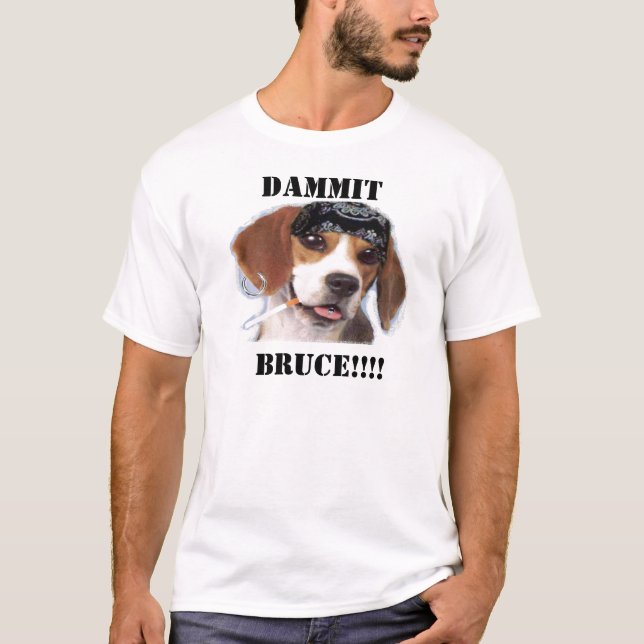 T-shirt Bruce o cão engraçado (Frente)