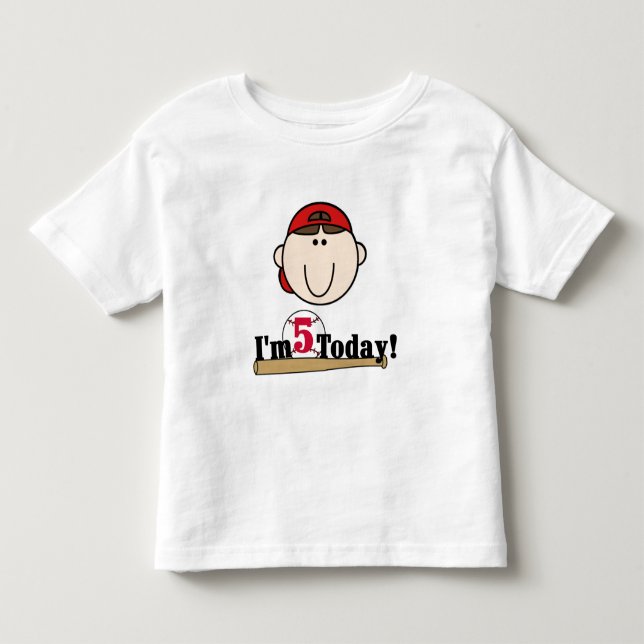 T-shirt Brunette Baseball 5 Birthday (Frente)