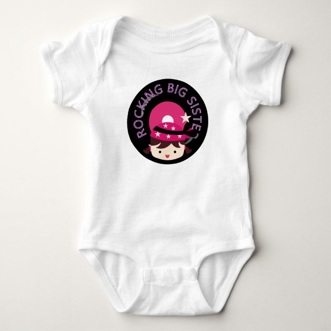T-shirt Brunette Rocking Big Sister (Frente)