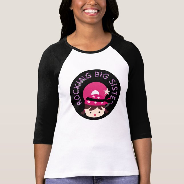 T-shirt Brunette Rocking Big Sister (Frente)