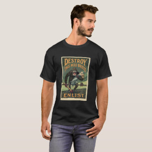 T-shirt Bruto louco da propaganda de WWI