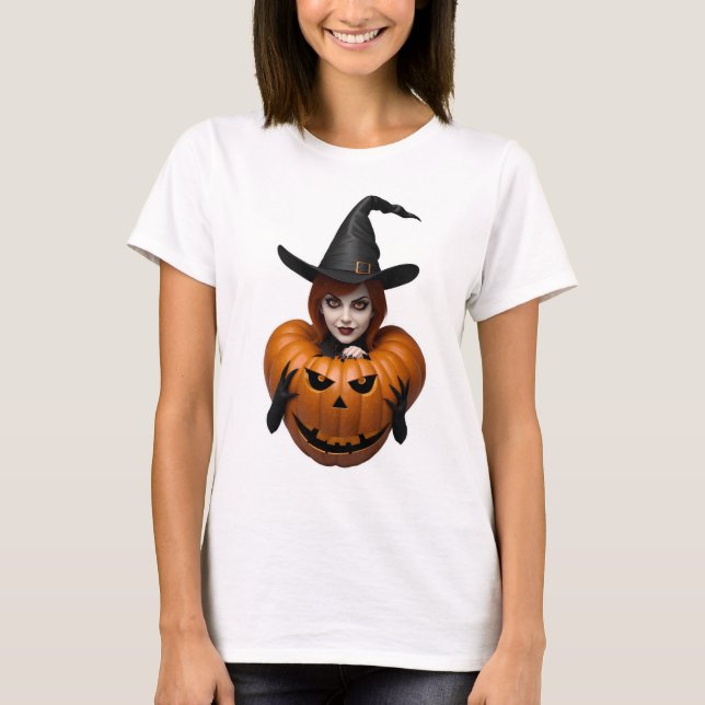 T-Shirt bruxa de Halloween (Frente)