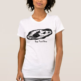 T-shirt bruxas voadoras assustadoras sobre varapau hallowe