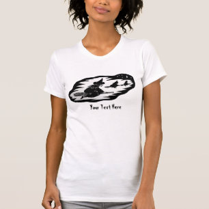 T-shirt bruxas voadoras assustadoras sobre varapau hallowe