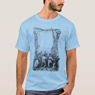 T-shirt Bucaneiros antigos e um navio pirata naufragado